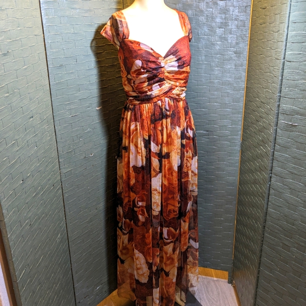 Mesh & Sparkle Maxi Dress